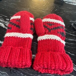 Cozy Red Knit Mittens for Kids
